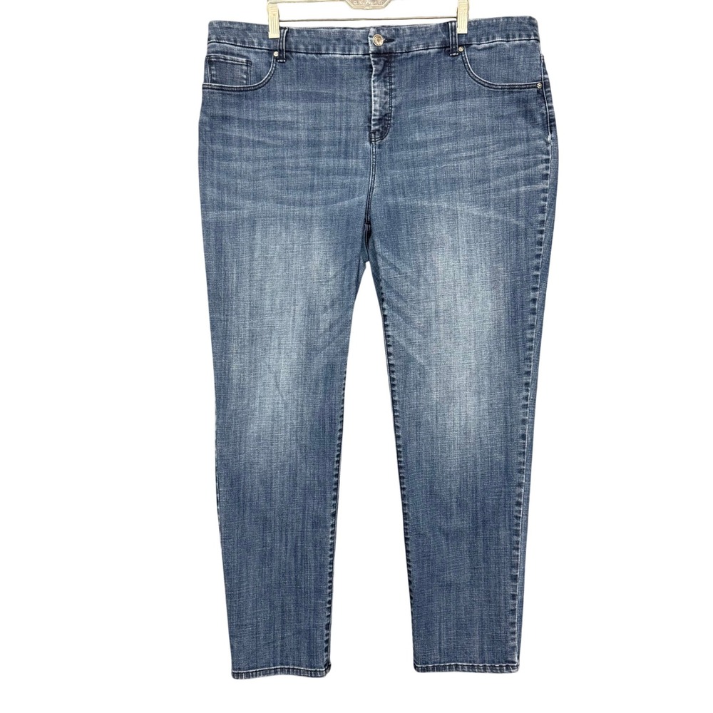 Chicos So Slimming Girlfriend Slim Leg Ankle Jeans 3.5T Women 18 Tall Blue Denim
